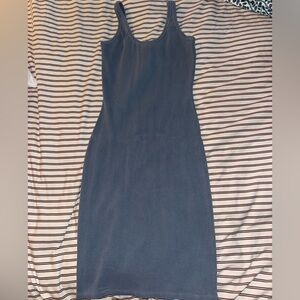 perfectwhitetee light blue ribbed tank midi dress size small